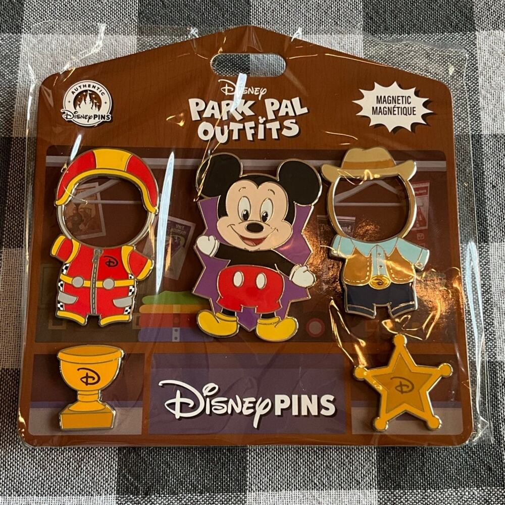 Disney Parks Pin Set - Mickey Park Pal Outfits Costume Magnetic Parks Pins